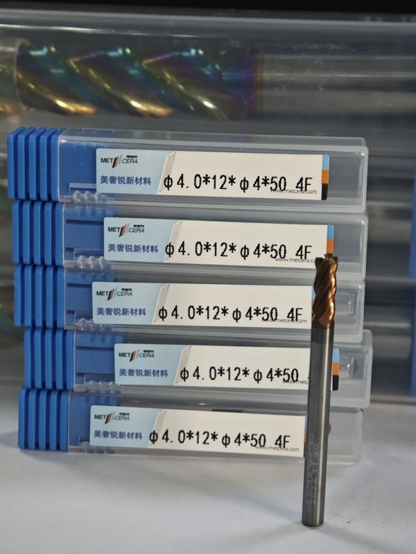 MPE4 Ruwe verwerking 4F Solid Carbide Flat End Milll 4mm φ4.0 x 12 x φ4 x 50mm AlCr coating HRC55-HRC60
