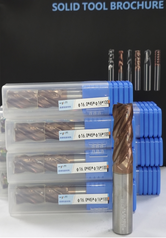 MPE4 φ16,0 x 45x φ16 x 100 mm Volhardmetalen frees 4 fluit platte frees CNC-frees