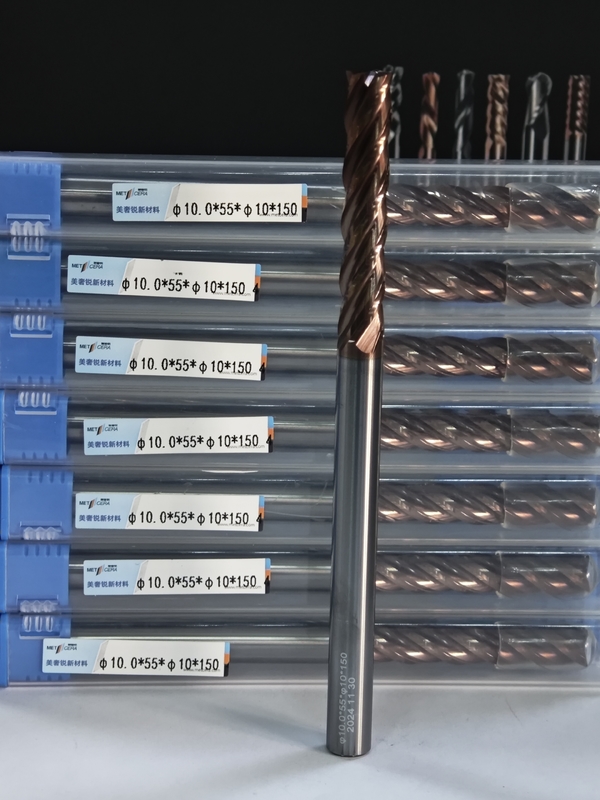 MPE4 Super Long Flute Solid Carbide Long Milling Cutter HRC55-HRC60 Hardheid 4 Flute Long End Mill φ10.0 x 55 x φ10 x 150mm