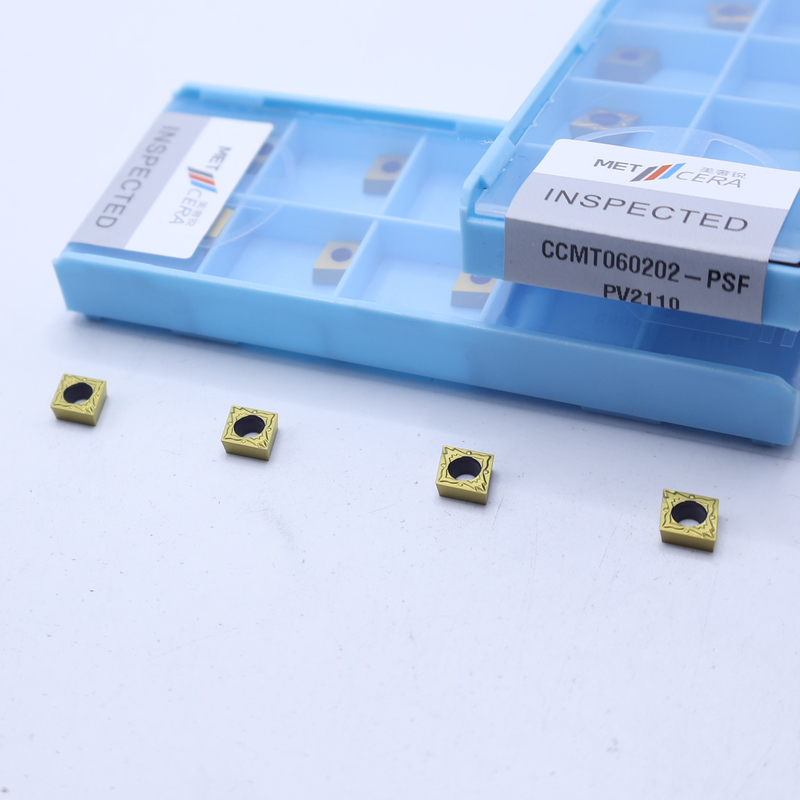 CCMT060202 PVD-gecoate CNC-draaibank indexerbare cermet-draaiinzet voor de halffabricatenchipbreker voor het bewerken van staal en lage legeringen