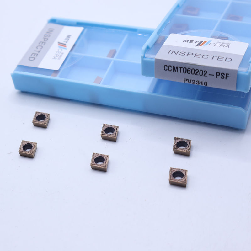 CCMT060202 PVD-gecoate CNC-draaibank indexerbare cermet-draaiinzet voor de halffabricatenchipbreker voor het bewerken van staal en lage legeringen