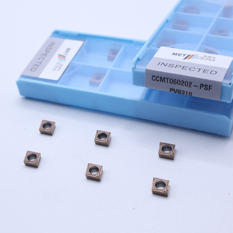 CCMT060202 CNC-carbide-draaiinzet voor het afwerken van het snijden van staal en legering, PVD-gecoat insert, CCMT voor draaibank-draaiwerktuig