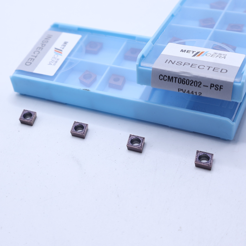 CNC-carbide-draaiinzet, PVD-gecoat carbide-draaiinzet voor draaibankgereedschapsholding, finish chipbreaker PSF, CCMT060202