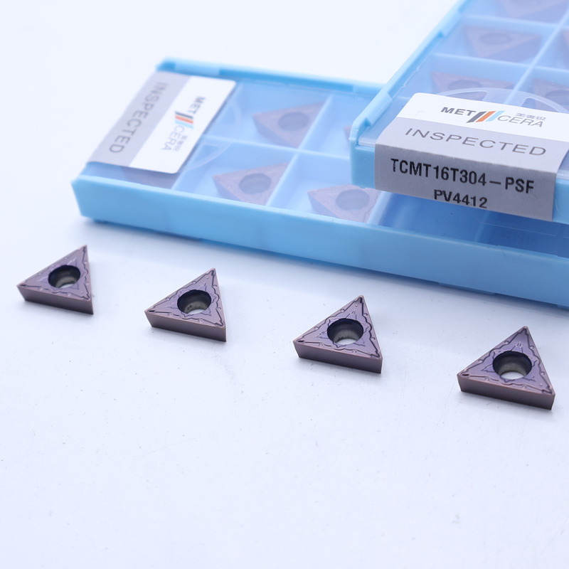 CNC-lem TCMT16T304 Wolframcarbide-invoegingen TCMT 32.51 Voor 1/2 draaibank draaitool, PVD-gecoat, afwerkingschipbreaker, rode paarse kleur