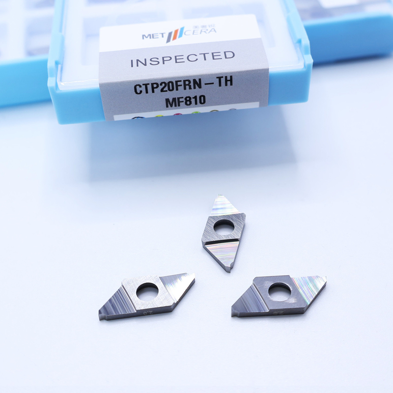 CTP20FRN-TH Niet-gecoate afsplitsing van indexbare inzetstukken voor staalwerkstuk HRA91.8 Hardheid Rechter snijden CNC-carbideinzetstuk