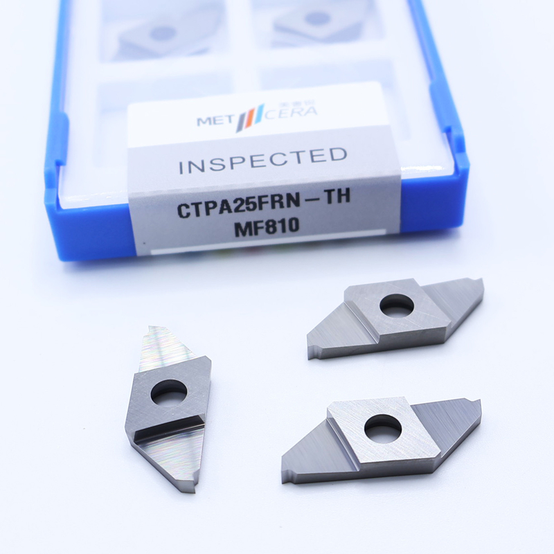 HRA91.8 Hardheid Afsnijden CNC-carbide-invoegsel voor CTPA ongecoat Afsplitsen Indekseerbare invoegingen CTPA25FRN-TH Rechter snijden