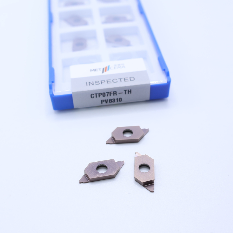 PVD-gecoat CNC-carbide-invoegsel voor het afsnijden van roestvrijstalen werkstukken CTP07FR-TH