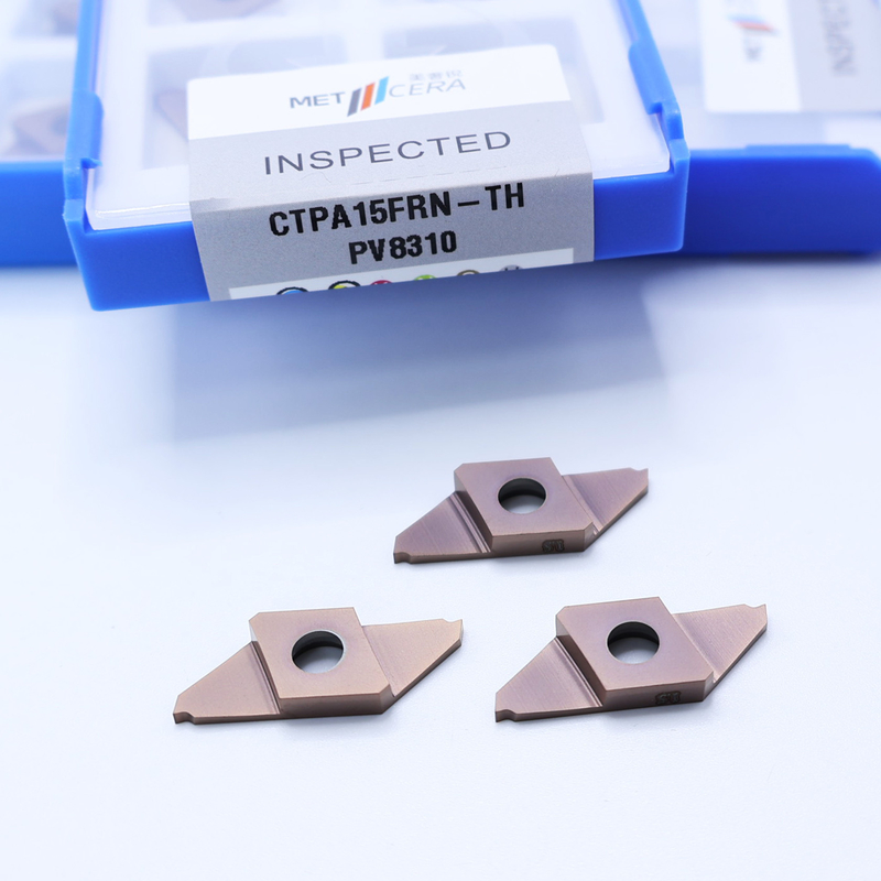 Hardheid HV4200 PVD-gecoate koolstofdioxide-afsplitsing indexbare inzetstukken voor het bewerken van staal en roestvrij staal CTPA15FRN-TH