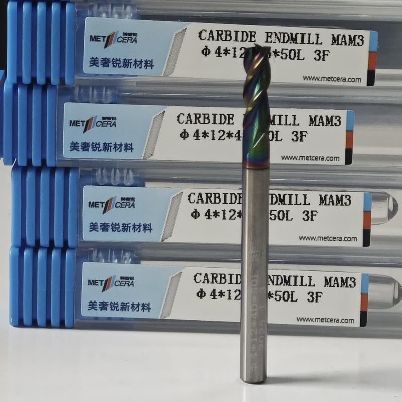Solid Carbide MAE PLUS 3 Flutes End Mill 4mm Φ4x12x4Dx50mm voor het bewerken van niet-ijzeren metalen
