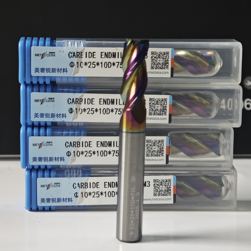 MAE PLUS High Performance CNC End Mill 3 Flutes Endmill voor het bewerken van niet-ijzeren metalen, aluminium en koper Verwerking Mill 10mm, Φ10x25x10Dx75mm