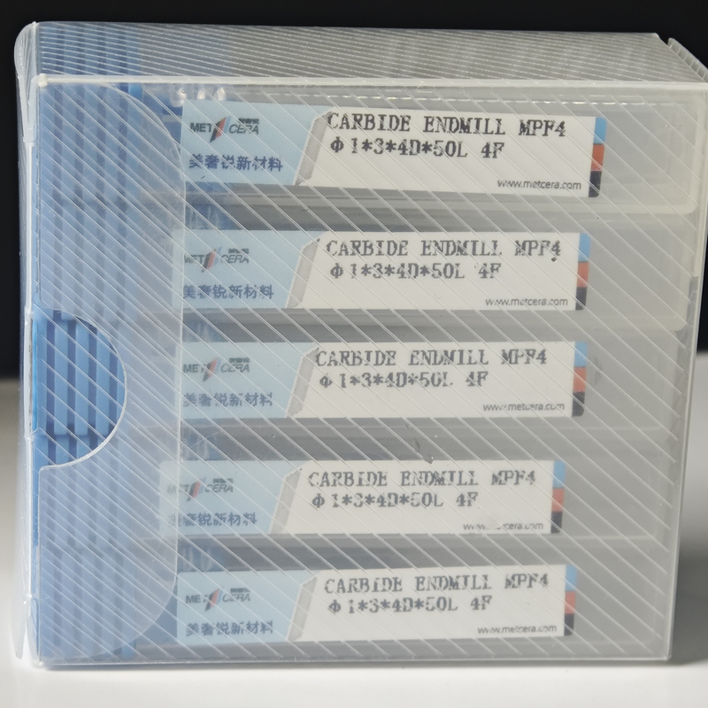 MPF4 Solid Carbide 4 Flutes Flat End Mill 1 mm voor het snijden van koolstofstaal Φ1x3x4Dx50mm