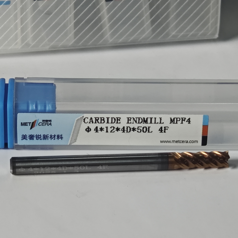 4 mm MPF4 Universal 4 Flutes Flat End Mill voor droog natte bewerking van koolstofstaal Φ4x12x4Dx50mm