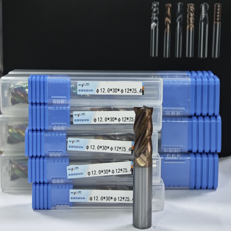 MPE4 Vaste Carbide Freesmachine 4 Fluit Flat End Mill CNC Mill Cutter AlCr Coating 12mm Werkstuk φ12.0 x 30 x φ12 x 75mm