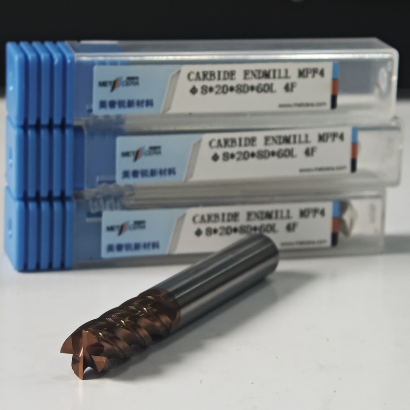 Solid Carbide Dry Wet Machining 8mm Universal 4 Flutes Flat End Mill Φ8x20x8Dx60mm voor het snijden van koolstofstaal en laagkoolstofstaal