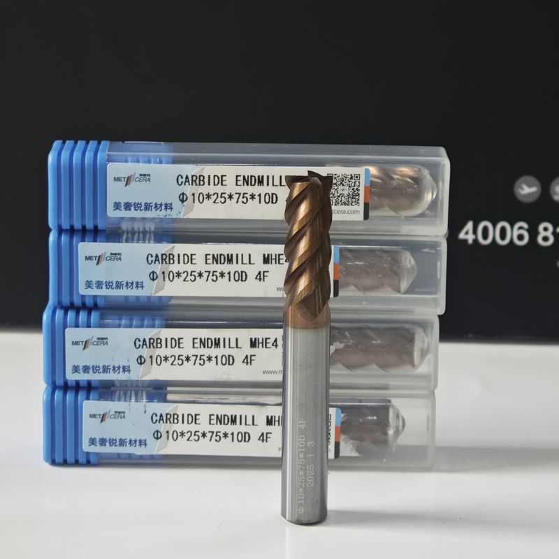 MHE4 TiAlSi-coating HRC55-60 Hooghardheid Vierkante platte freesmachine 10mm, φ10.0x25x10Dx75mm