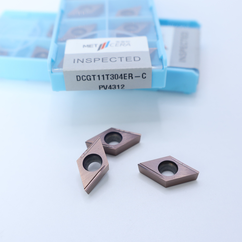 MF412/PV4312 Zilver / Brons DCGT07 DCGT11 Carbide CNC-draaiinzetstukken met C Finish Chip Breaker