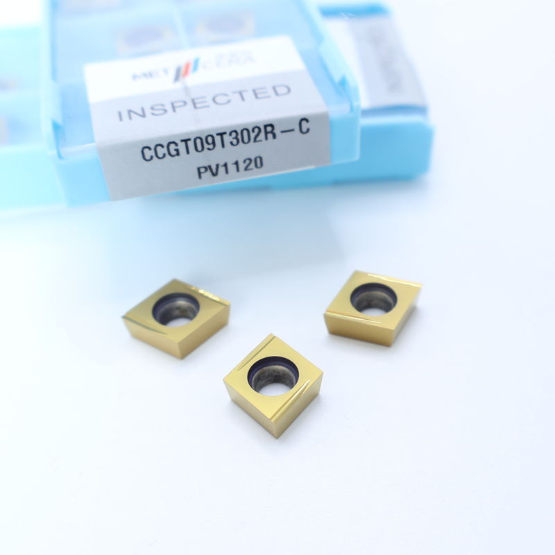 Werkstuk van koolstofstaal CCGT06 CCG09 Cermet-draaiinzet met afwerking en C-afwerking chipbreker voor CNC-bewerking