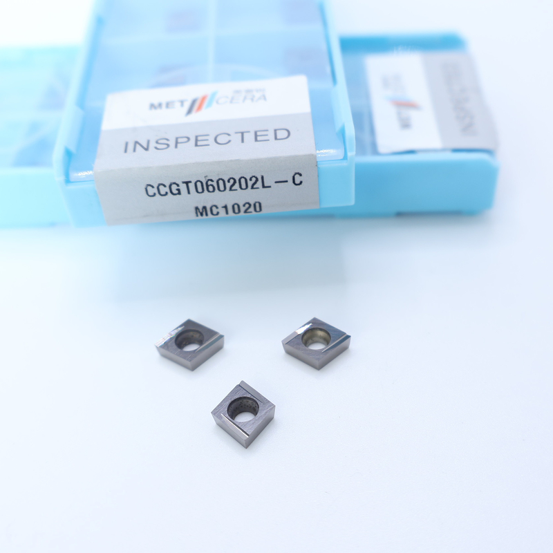 Werkstuk van koolstofstaal CCGT06 CCG09 Cermet-draaiinzet met afwerking en C-afwerking chipbreker voor CNC-bewerking