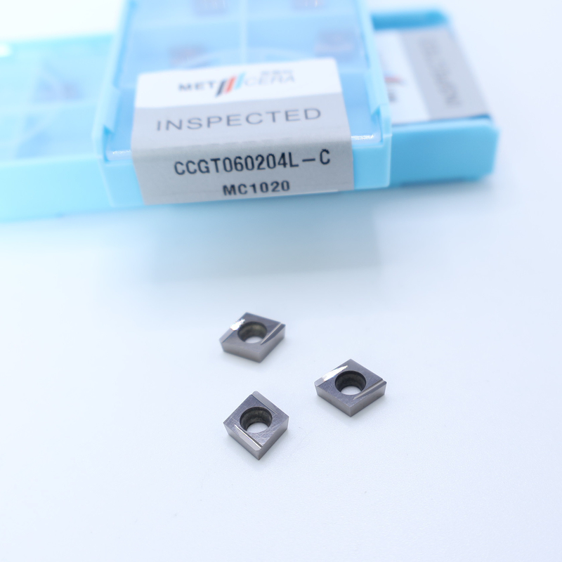 Werkstuk van koolstofstaal CCGT06 CCG09 Cermet-draaiinzet met afwerking en C-afwerking chipbreker voor CNC-bewerking