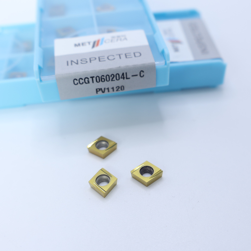 Werkstuk van koolstofstaal CCGT06 CCG09 Cermet-draaiinzet met afwerking en C-afwerking chipbreker voor CNC-bewerking