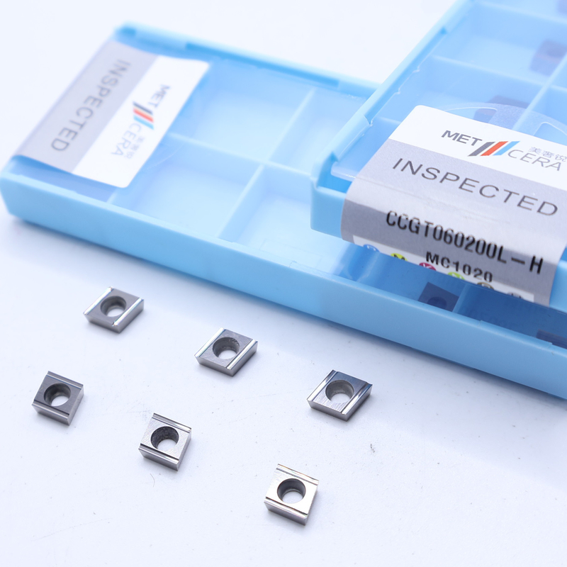 CCGT06 CCGT09 Cermet CNC-draaiinzet voor P-materialen, afwerkingsinzet met H-chipbreaker