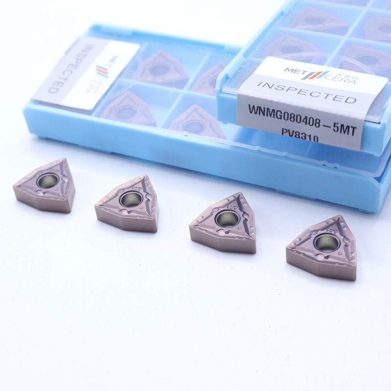 WNMG08 PVD-gecoate karbide-draaiinzet met 5 MT splijtstukbreker voor staal en legeringsstaal